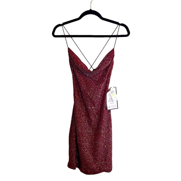 B Darlin Dresses & Skirts - NWT 🥀 B. DARLIN Women's Maroon Sparkle Mini Dress